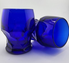 Vintage Mosser Cobalt Blue Glass Georgian 4″ Tall Drinking Glass
