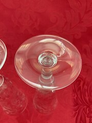 FLAWLESS Art Glass BACCARAT Crystal PARME BIRD PEACOCK Two CHAMPAGNE WINE FLUTES