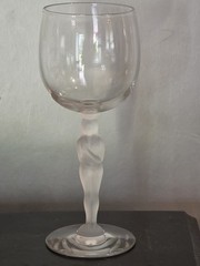 Rare BAYEL CRYSTAL CLARET WINE GLASS Nude NEFERTITI 7″