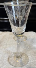 Fostoria Cordial Floral Wine Glasses Liqueur Stemware 7” Tall x 4