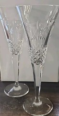Waterford Crystal Champagne Flutes The Millennium Collection PEACE Dove Pair
