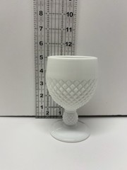 Retro Milk Glass English Hobnail Goblets 5 1/8 inches Set of 4