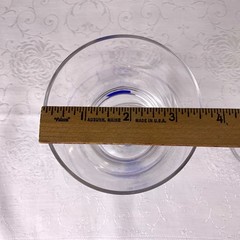 3 Filament Stem Cobalt Blue Teardrop Wine Glasses Straight Side Hand Blown EUC