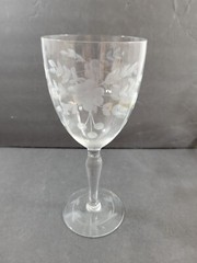Glastonbury Lotus 66-1 Water Goblet Mixed Cut Crystal Floral/Dots