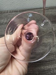 Cranberry Royal Gallery Etched Crystal 8.5″ Wine Glasses- Set Of 2