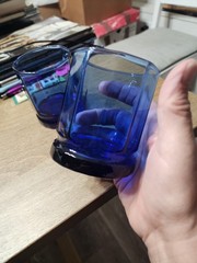 10 Panel Anchor Hocking Essex Cobalt Blue Rocks Glasses SET OF 2 – Vintage 10oz