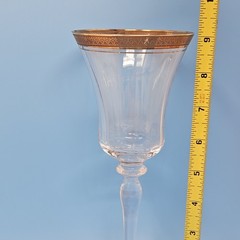 Mikasa Palatial Gold Banded Wine Glass Goblet 9 1/8” Tall Vintage