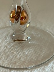 Vintage MCM Jozef Stanik Zlata Zuzana Amber Champagne Coupes Gold Ball Set of 4