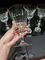 set (4) Water Goblet Glasses 6-3/8″ Signed Baccarat «Piccadilly» cut crystal