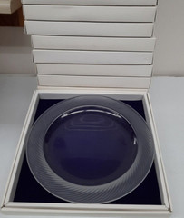 SASAKI REGENCY CLEAR Crystal Dinner Plates (13) & Salad Plates (8) NEW MINT!