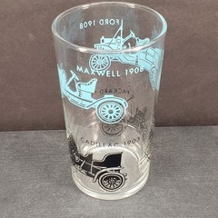 Federal Glass MCM Automobile Juice Glasses Ford Maxwell Cadillac Packard Set (5)
