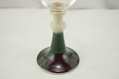 Kent Follette Art Pottery Glass Wine Chalice Goblet ceramic Stem 8 1/8″