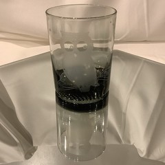 MCM Smoke Gray 4” On The Rocks Glass Owl on Branch w/Moon Stars – Set of 8