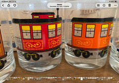 Cera Train Tumblers Set of 6 Original Box Vintage Barware