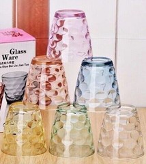 Glass Cup Set 5 Color Gift Box Assorted Tumblers Daily use Water Juice Soda Tea
