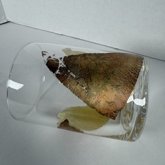 1 Vintage Randy R. Strong Studios Handblown Cocktail Glass Gold Leaf