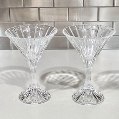 2 Mikasa Park Lane Martini Cocktail Margarita Crystal Glass Retired Barware