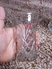 2 Vintage Anchor Hocking Clear Prescut Glass Pineapple 8 Oz 5″ Tumblers