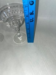2 Glastonbury Lotus 66-1 Clear Cut Crystal Floral/Dots Champagne Tall Sherbet 6″