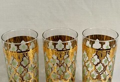 Set of Three (3) Vintage Culver ‘Valencia’ Highball Glasses – 22k Gold