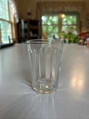 1930’s Vtg Clear Depression Glasss Tequila Tumbler 3.4 X2.3” Set Of 4 Decor Bar