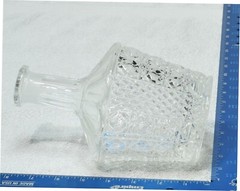 Vintage Lead Crystal 10” Decanter, Diamond Cut Glass Octagon Shape, EUC!