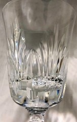 2 Lenox SARATOGA CLEAR Cut Crystal Wine Glasses 6 & 3/4 inch