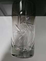 RARE Ombre Crystal PINWHEEL Star Highball Glass Set Of 6 No Flaws/chips