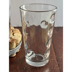 Libbey Clear Optic Thumbprint Juice Glasses 8oz Set 2 Dimpled Tumblers 4.5 inch