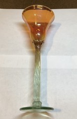 Rick Strini Artist Signed Hand Blown Art Glass Wine Goblet