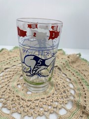 Vtg Boscul Velvet Peanut Butter Greyhound Racing #5 Drinking Glass Tumbler Dogs