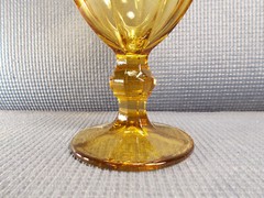 Viking Crystal Arlington Amber Pattern Iced Tea Goblet 7″