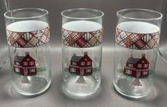Vintage Libbey 1980s Home Sweet Home Tumblers Country Farmhouse Glasses Set of 5
