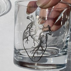Barware 4 Rocks Glasses Silver Beatle Skull Butterfly Heart 11oz Countercouture