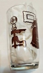 Vintage Swanky Swing Juice Glasses Bustling Betsy 3 3/4 High Brown Imprint