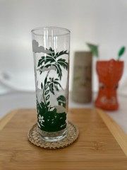 Set of 5 Vintage 7″ Libbey Tropical Tiki Palm Tree MCM Highball Glasses