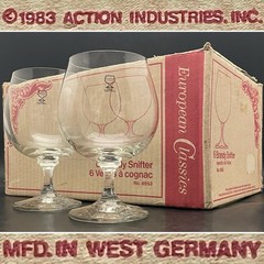 European Collection 6pc Crystal Brandy Snifter Glasses 1983 West Germany 14oz