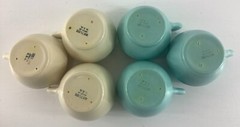 Blue Yellow METLOX Poppytrail TOM & JERRY Punch Bowl Set MCM Midcentury Modern