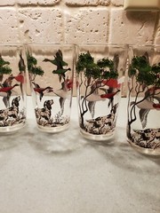 7 Vintage Libbey 8 Oz. Glasses ,dog Hunting Ducks