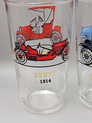 Vintage Mid-Century Hazel Atlas Antique Automobiles 24 oz Glass Tumbler Set of 4