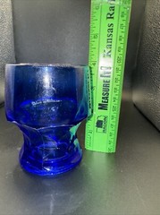 8 oz. Flat Tumbler Looks To Be Hazel Atlas Georgian In Blue 3 3/4”