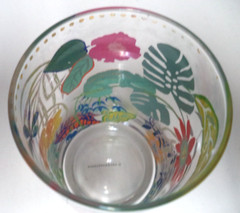 Anthroplogie Mallory juice water tumbler Butterfly Gecko Flowers 5.2″ NWT NEW