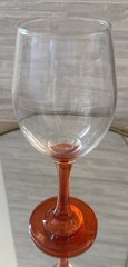 Set of Five (5) Vintage Jewel Tone Stem 8oz Glass Wine Glasses