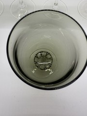 RARE Set of 10 Sasaki Coronation Crystal Smoke Gray Twisted Stem Champagne Glass