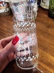 4 Vintage Newcor Corsage 5.1/4″ Glass Tumbler by Libbey Bouquet of Flowers