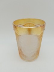 Imperial Marigold Carnival Glass Frosted Windmill Water Tumbler 1970’s Vintage