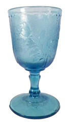 Rose in Snow Goblet Campbell Jones & Co Blue Glass EAPG #125 1883 Antique