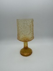 LENOX Hand Blown Crystal Yellow/Gold Single Water Goblet 7″ Made In USA