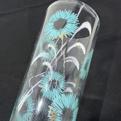 MCM Atomic Highball Glasses Set of 2 Turquoise Blue and Gold Vintage