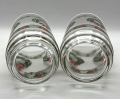 Christmas Double Old Fashion Glasses 6 Holly Wreath 14 Oz Vintage Victorian